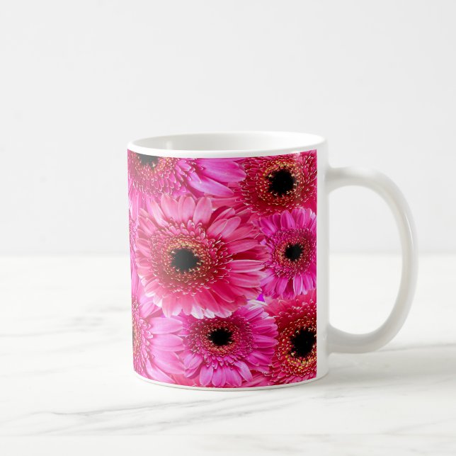 Vibrant Pink Gerbera Daisy Pattern Mug | Bold Flor (Droite)