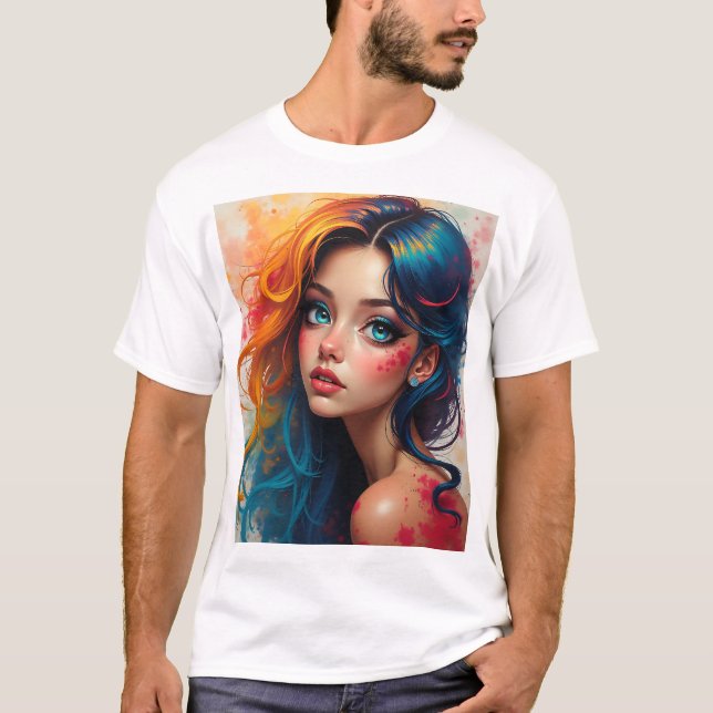Vibrant Pop Art Chaos - Crazy  Graphic T-Shirt (Devant)