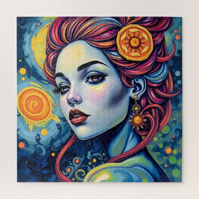 Vibrant Portrait de déesse cosmique Puzzle (Vertical)