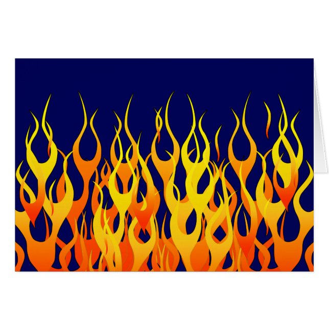 Vibrant Racing Flames on Navy Blue (Devant horizontal)