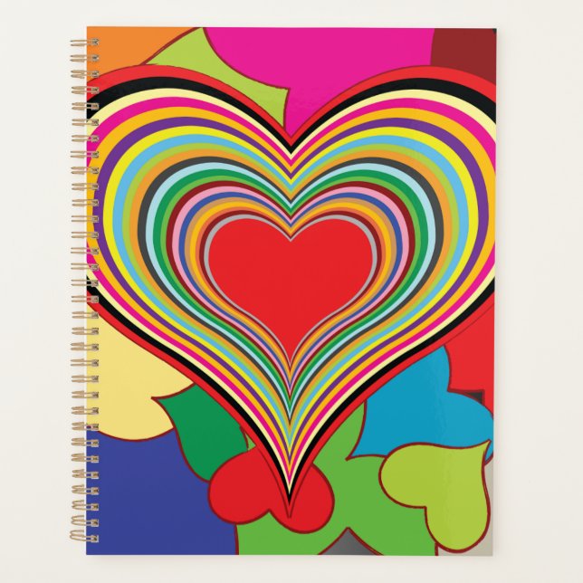 Vibrant Rainbow Layered Heart Abstract (Devant)