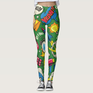 Vibrant Retro Leggings Pop Art Color Splash