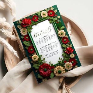 Vibrant Royal Green Bouquet Détails Carte de boîti