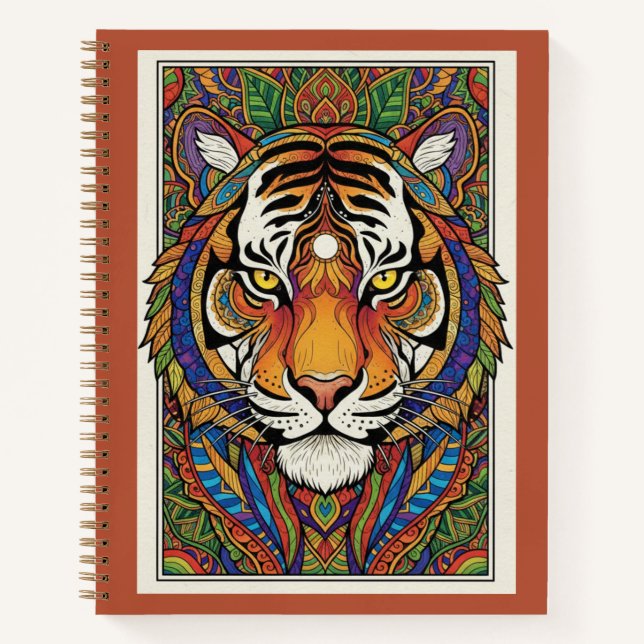 Vibrant Tiger Zentangle Art Nooracle Journal (Devant)