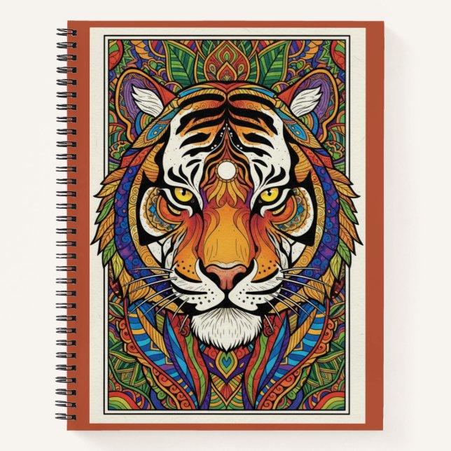 Vibrant Tiger Zentangle Art Nooracle Journal (Devant)