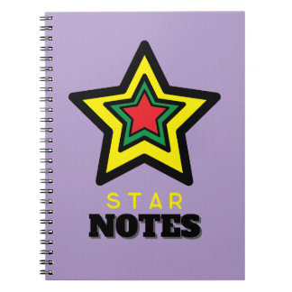 Vibrant trois étoiles STAR NOTES Carnet spiral