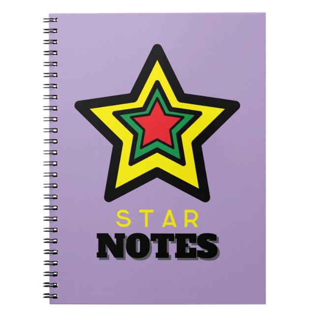 Vibrant trois étoiles STAR NOTES Carnet spiral (Devant)