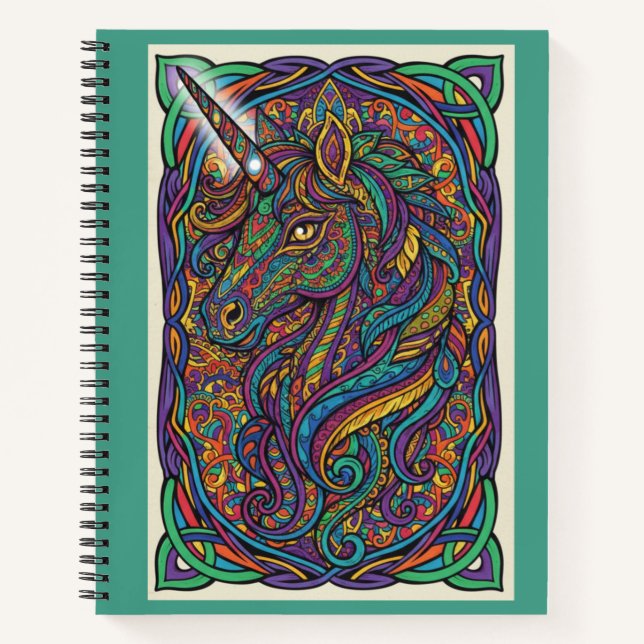 Vibrant Unicorn Magical Zentangle Nooracle Journal (Devant)