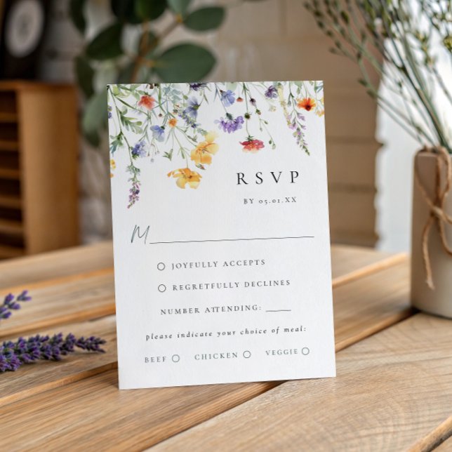 Vibrant Watercolor Floral Wedding RSVP Card (Créateur téléchargé)