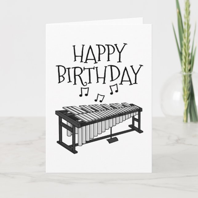 Vibraphone carte d'anniversaire Percussionniste Mu (Devant)