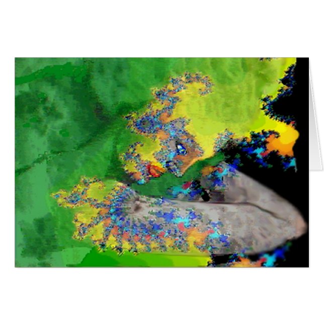 VIBRATION DE MATTER, FRACTAL WOMAN IN GREEN YELLOW (Devant horizontal)
