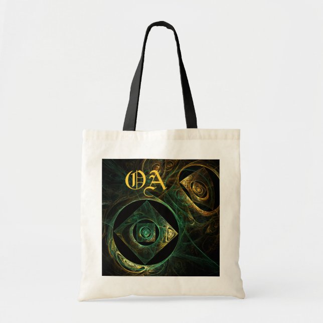 Vibrations magiques Sac Monogramme Art Abstrait (Devant)