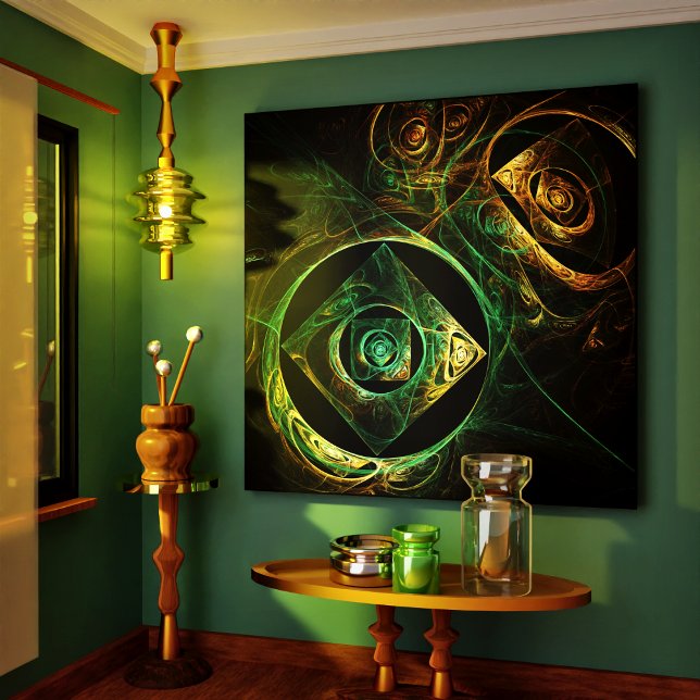 Vibrations magiques Toile Abstraite enrobée Impres (Magical Vibrations Abstract Wrapped Canvas Print)