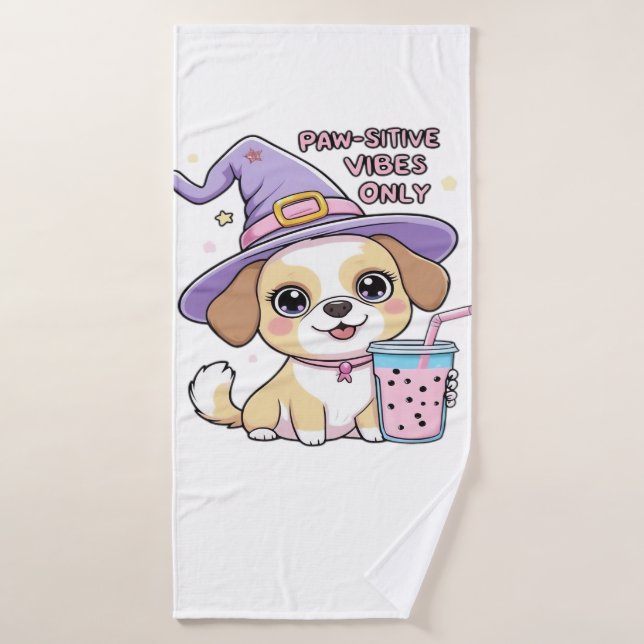 Vibrations Positives Uniquement Chien Mignon Avec  (Serviette de bain)