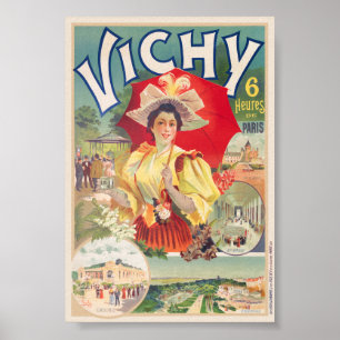 Vichy. 6 heures de Paris Poster vintage 1895