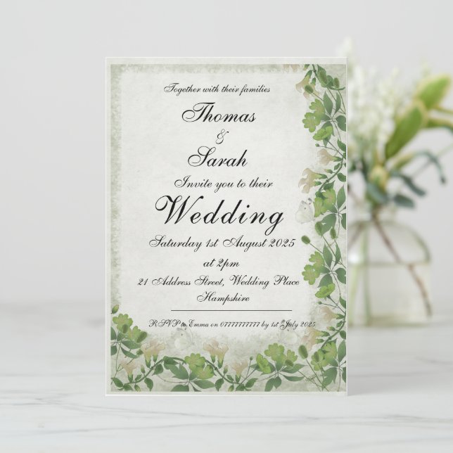 Vicorian Meadow Faire-part de mariage (Debout devant)