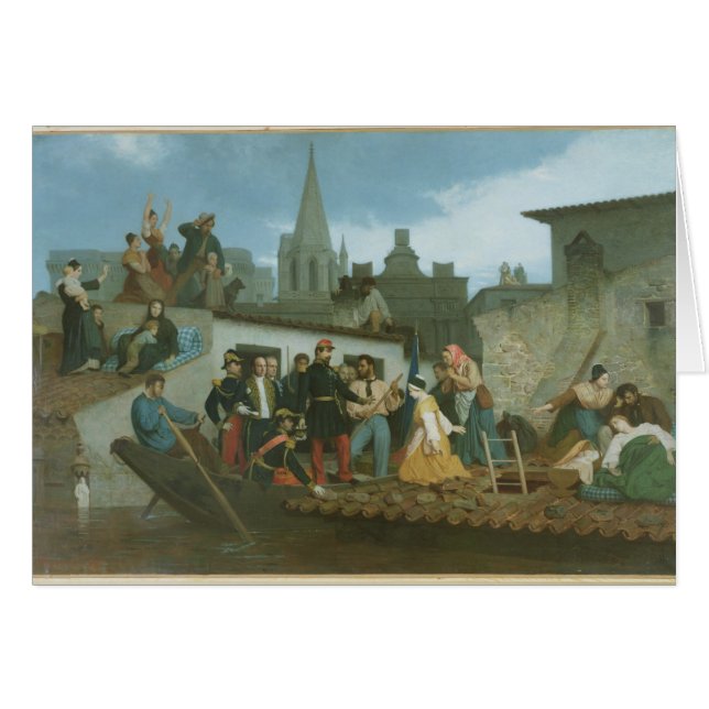 Victimes d'inondation de visite du napoléon III de (Devant horizontal)