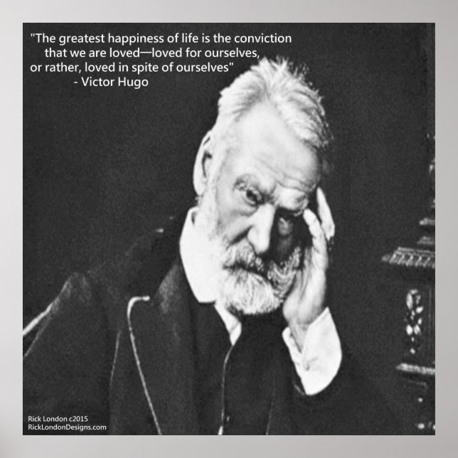 Victor Hugo & Citation Bonheur Affiche Rick London (Devant)