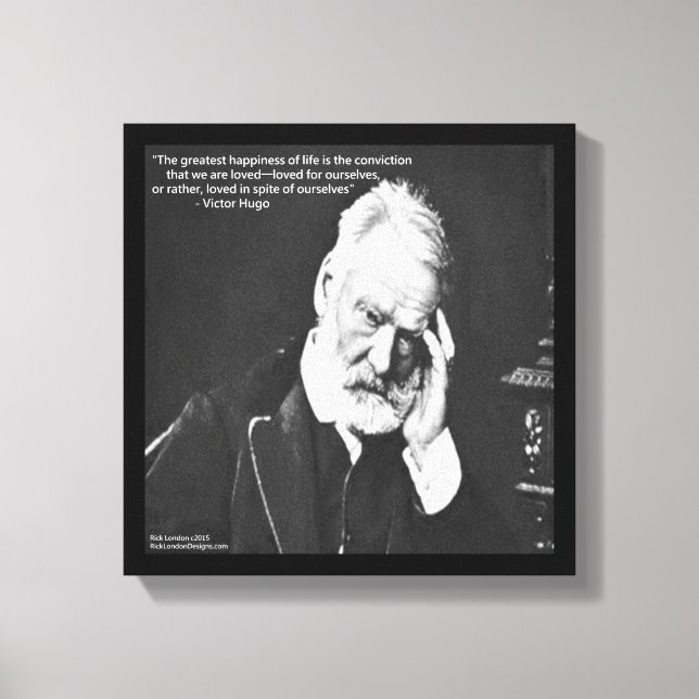 Victor Hugo & Citation sur le Bonheur Impression s (Recto)