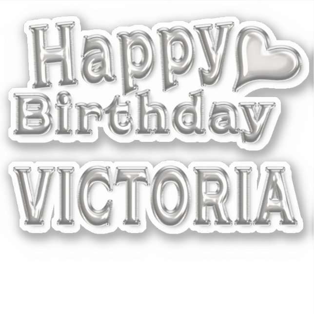 Victoria Happy Birthday Autocollants (Devant)