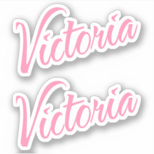 Victoria Nom décoratif en rose x2 Sticker
