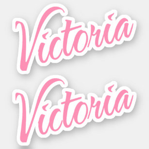 Victoria Nom décoratif en rose x2 Sticker