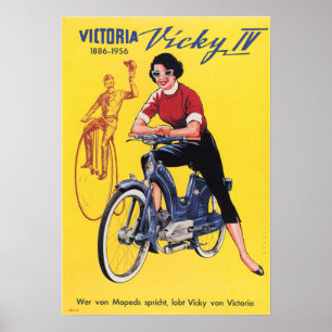 VICTORIA VICKY, affiche Vintage de moto