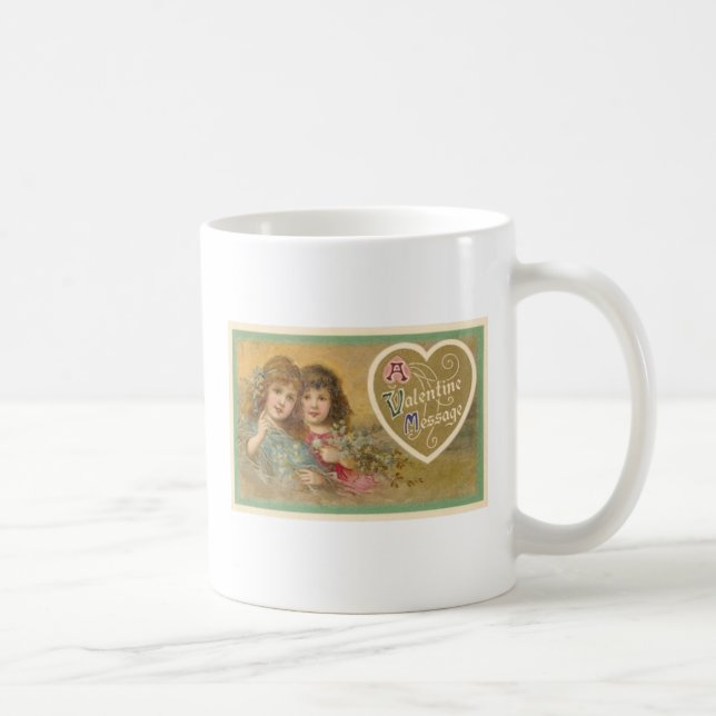 Victorian A Valentine Message 2 Girls Mugs (Droite)
