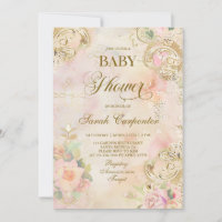 Victorian Baby shower Girl Invitation Vintage