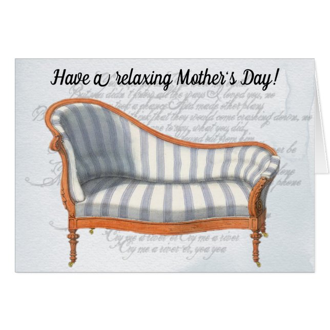 Victorian Blue Stripe Chaise Lounge (Devant horizontal)