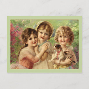 Victorian Children 3 Little Girls Carte postale Vi