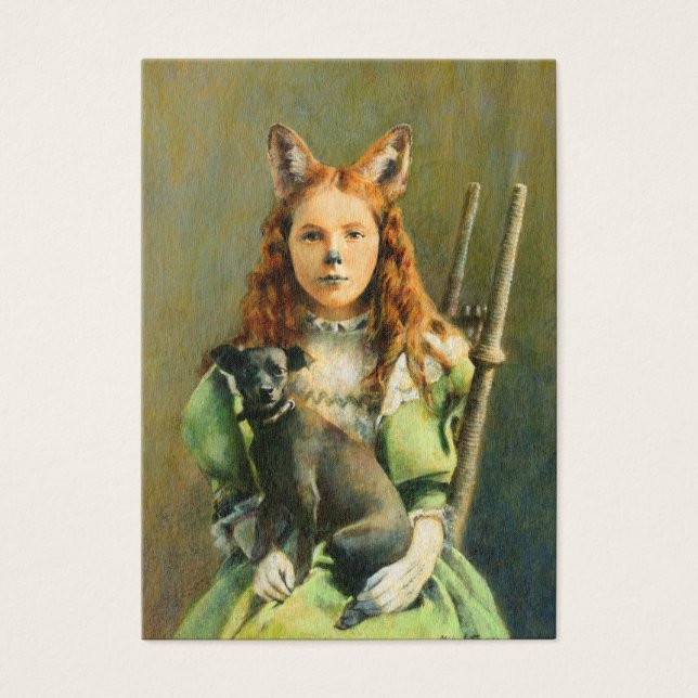 Victorian Fox Girl ACEO carte d'affaires (Devant)