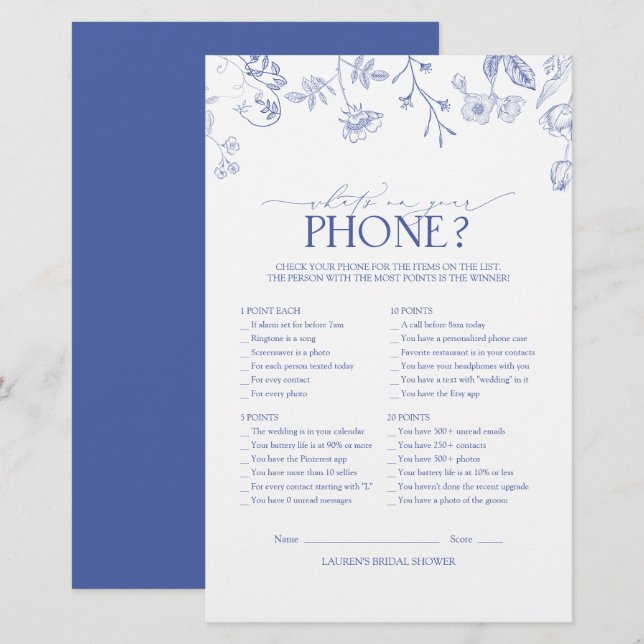 Victorian French Blue & White Fête des mariées Jeu (Devant / Derrière)