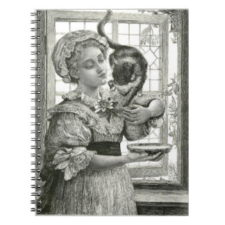 Victorian Lady and Cat Spiral Carnet