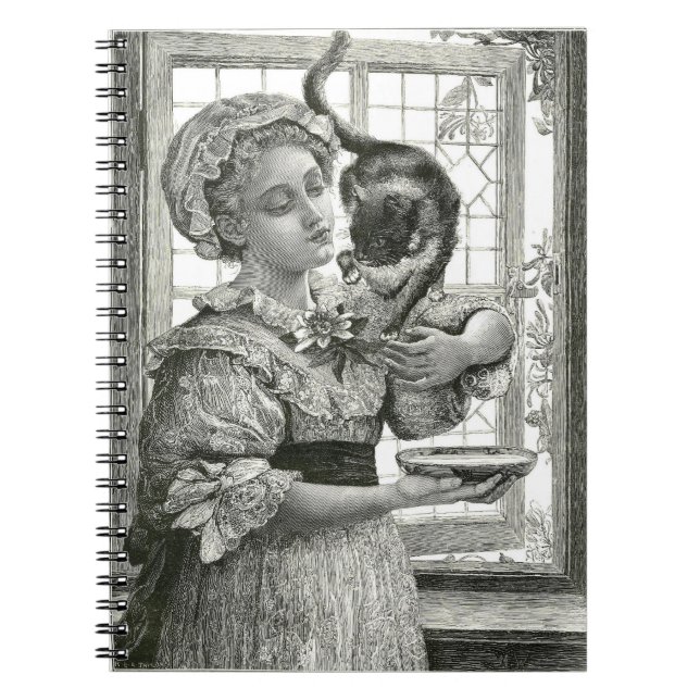 Victorian Lady and Cat Spiral Carnet (Devant)
