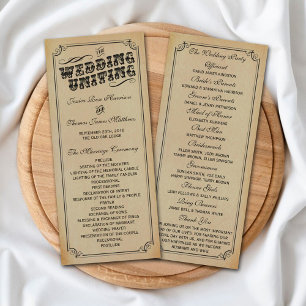 Victorian Steampunk Wedding Programme