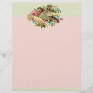 Victorian Valentine Bird et rose