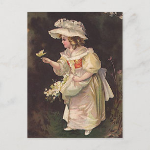 VICTORIEN vintage DANS LA CARTE POSTALE DE LA FORÊ