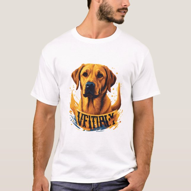 Victory Golden Labrador Dog T-Shirt (Devant)