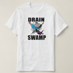 Vidangez le T-shirt noir et blanc bleu de marais