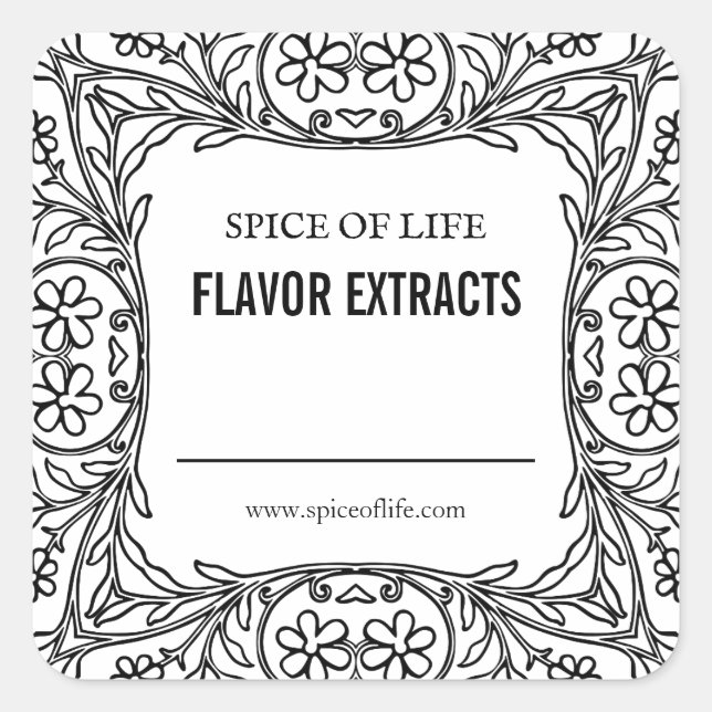 Vide de saveur fait maison Extrait Étiquettes (Devant)