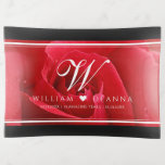 Vide-poche 15ème 26ème anniversaire de mariage rose élégant<br><div class="desc">Donnez les articles et les souvenirs spéciaux pour la 15ème ou 26ème fierté d'anniversaire de mariage de l'endroit avec ce plateau commémoratif de bibelot, que l'empattement de caractéristiques et le lettrage blancs élégants de manuscrit sur un arrière - plan romantique de rose rouge ont affilé avec les barres noires sur...</div>