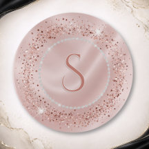 Blush Rose Glamour Pailleté Monogramme