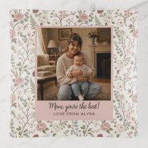 Cadeau de photo personnalisé pour maman floral boh