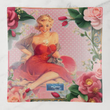 GlassTray RoseFramed(Dame en rouge)RFPMDesigns ©️