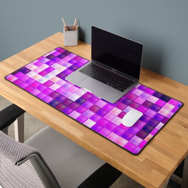 Video Game Pixels Pink Square Pattern (Bureau 2)