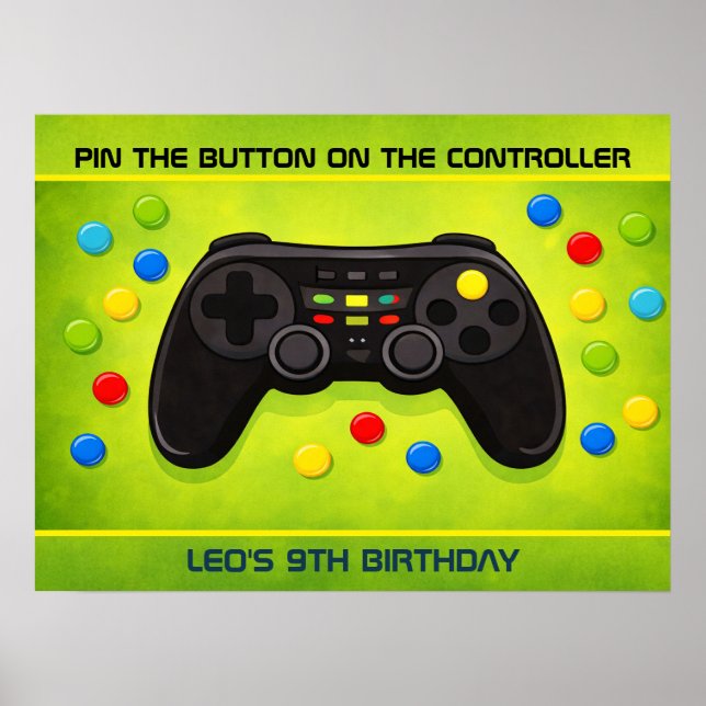 VIDEO GAME POSTER GAME for Birthday Parites (Devant)