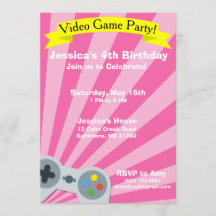 Vidéo Jeu Anniversaire Fête Invitation