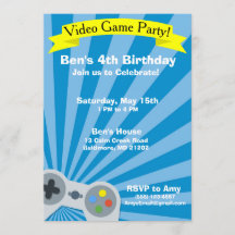 Vidéo Jeu Anniversaire Fête Invitation