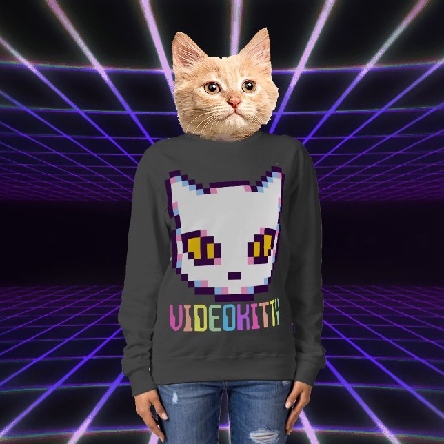 VIDEO KITTY CAT PIXEL ART SWEATSHIRT (Créateur téléchargé)